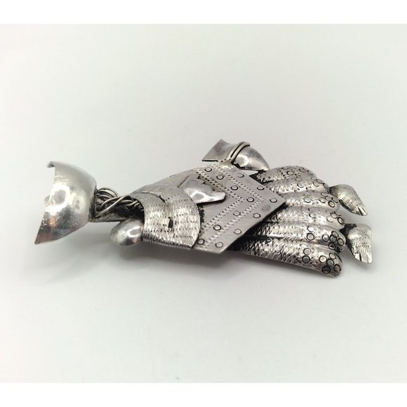 Vintage Hand Made Silver Baby Wearing Woman Pin or Brooch